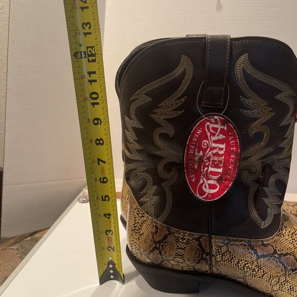 NWT Laredo Western Boots Men 16EW Cowboy Monty Faux Snake Golden‎ Copper 68068 - Picture 8 of 16